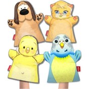 Resim 4 Parça Tox Sevimli Dostlarımız Keçe El Kukla Set , Eğitici Oyuncak 