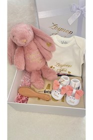 Resim Viela Gift Atelier İsme Özel Bebek Seti ve Yeni Doğan Hediye Kutusu 