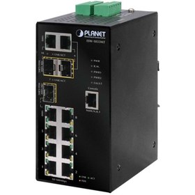 Resim Planet IP30 SNMP 7-Port/TP + 3-Port Gigabit Combo Industrial Ethernet Switch (-40 to 75 degree C) 