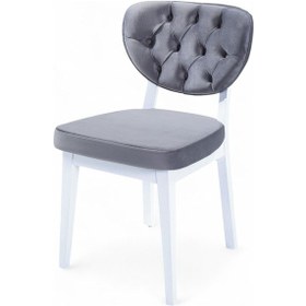 Resim Boston Sandalye - Babyface Gri - Beyaz Gürgen İskelet 