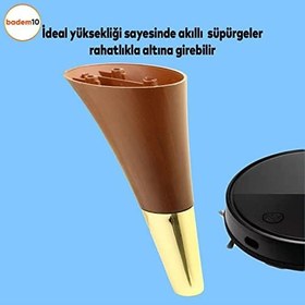 Resim Badem10 Clara Mobilya Kanepe Sehpa TV Ünitesi Baza Koltuk Ayağı Kahverengi Gold Renk 15 cm Ayak 