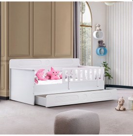 Resim Yavrulu Karyola, Flora Yavrulu Montessori Karyola - Beyaz 