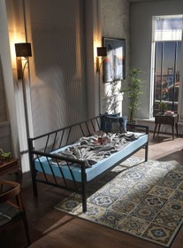 Resim Unimet Glory Daybed Tek Kişilik Sedir Metal Karyola 90x200 Siyah 