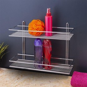 Resim Banyo Köşe Rafı Paslanmaz 2 Katlı 