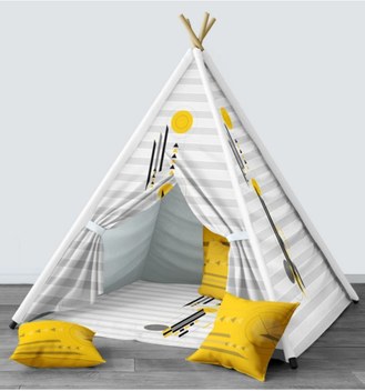 Setay Relax Genç Odası Takımı Uyumlu Dijital Baskılı Minderli Oyun Çadırı