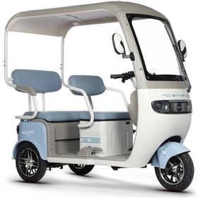 Resim Skyjet Skycar Elektrikli Moped Beyaz Mavi 