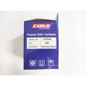 Resim carup 12 Volt Araç Içi Torpido Üstü Tek Fanlı Oto Vantilatör 360° Dönebilir 