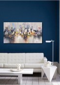 Resim Şehir Soyut El Yapımı Yağlı Boya Tablo 117x70cm 