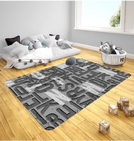 Resim Setay Black Genç Odası Takımı Uyumlu Halı 80x160 