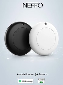 Resim NEFFO Android Smart Tag Google Akıllı Takip Cihazı - Siyah (SADECE ANDROID ILE UYUMLUDUR) 