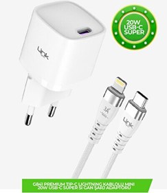 Resim Linktech LNG-G841 Premium 20W Qc4.0 GaN Lightning Kablolu Şarj Aleti 
