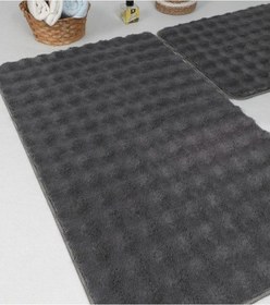 Resim Zebra Casa Bonny 2 Li Pelüş Banyo Paspası Antrasit 