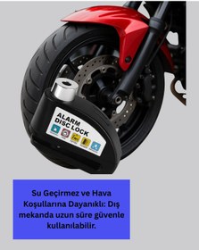Resim Epilons Su Geçirmez Alarm Disk Kilidi Motosiklet Scooter Bisiklet Güvenlik 