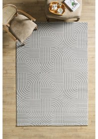 Resim Modern Halı Salon Halısı Oturma Odası Halısı Yolluk Gri Halı Hav Toz Vermez Kolay Temizlenebilir Gümüş 