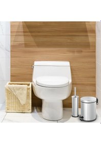 Resim Foreca 2 Li Çöp Kovası Banyo Seti Krom 