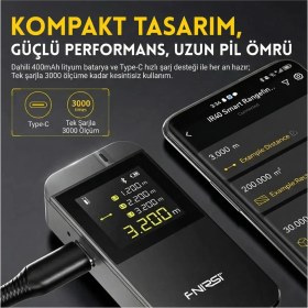 Resim Fnirsi IR40 Akıllı Mesafe Ölçer Lazer Metre 