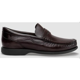 Resim Hakiki Deri Kahverengi Erkek Loafer-kahve Rengi Kahverengi 
