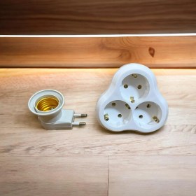 Resim Sermer Pazarlama 2 Li Set Golyat Üçlü Priz ve Fişli Anahtarlı Duy 