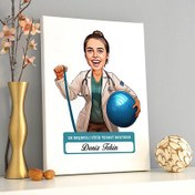 Resim En Başarılı Kadın Fizik Tedavi Doktoru Karikatürlü Tablo 