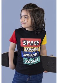 Resim Toontoy Kids Toontoy Erkek Çocuk Kolları Garni Detaylı Baskılı Tişört Kırmızı 