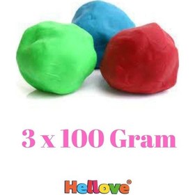 Resim 3 Adet Oyun Hamuru + Oyun Hamuru İçin Merdane Ve Kalıp Seti Play Dough 