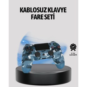 Resim Kablosuz Ps4 Controller Çift Motorlu Dayanıklı Gamepad 
