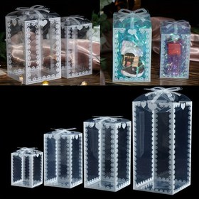 Resim 10 Adetlik, Berrak Baskılı PVC Hediye Kutuları, Doğum Günü Partileri İçin Dekorasyon, Düğün Yıldönümleri İçin Malzemeler, Sevgililer Günü Çikolata ve Şekerler İçin Kutular, Etkinlik Hediye Ambalajı 