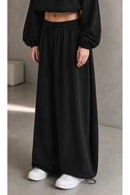 Resim BSBSPOR Yazlık Büyük Beden Baggy Lastikli Ayarlanabilir Geniş Paça Bol Rahat Tesettür Süper Model Esofman Altı 