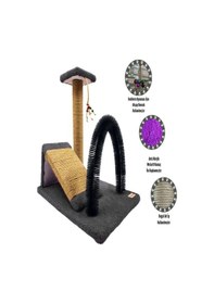 Resim Kedi Tırmalama + Kedi Rampası + Kedi Fırçası 3'lü Set Takım 