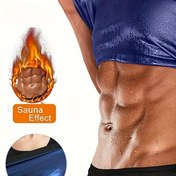 Resim Erkekler için sınır ötesi çok satan terleten yelek; büyük bedenlere uygun vücut şekillendirici içlik; terleme, koşu antrenmanı ve spor için 