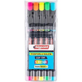 Resim Bigpoint Fosforlu Kalem Cep Tipi 5'li Set (BP911-05) 