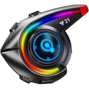 Resim Vtn-21 Y21 Rgb Işık Efektli Intercom Bluetooth Motosiklet Kask Kulaklığı Intercom Kulaklık 