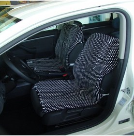 Resim Space Oto Kilim Minder Siyah-beyaz-lacivert Desenli 2 Adet Takım 