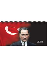 Resim Keskin 2026-aj-66 16 33,5 Spr.haftalık Masa Ajandası-atatürk Beyaz 
