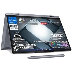Resim Lenovo Thinkbook 14 2-ın-1 G5 IAU 21SQ003BTX-K56 Ultra 7 255U 64 GB 4 TB + 4 TB SSD 14" W11P Dizüstü Bilgisayar 