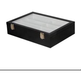 Resim Cam Kapaklı Bölmeli Deri Gözlük Kutusu Tablası (Aydındecor) 