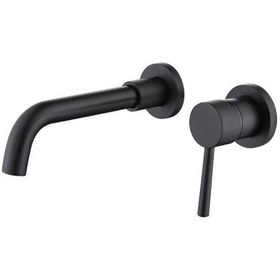 Resim Fause Duvardan Ankastre Lavabo Bataryası Siyah Kda101-B 