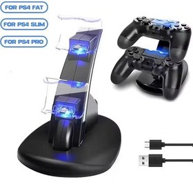 Resim Playstation 4 İçin Denetleyici Şarj Cihazı Led Çift Hızlı Şarj Standı İstasyonu Black 