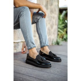 Resim RS002 - Rst Loafer Verniciata Erkek Ayakkabı Sıyah 