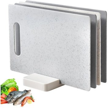 Kesme Tahtaları, 4'lü Paket Tutuculu Kesme Tahtası, Plastik Kesme Tahtası Seti, Saplı Kaymaz Doğrama Tahtası, Et Sebzeleri İçin Kahvaltı Tahtası