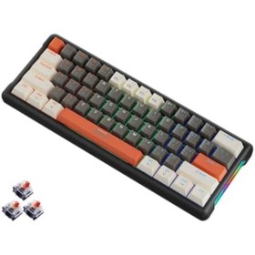 Resim CoverZone Leaven K610 Mini Kablolu Mekanik Rgb Işıklı Klavye 61 Tuşlu Kırmızı Switch Q Klavye 10Cm X 29Cm 