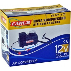Resim Carub 12v Hava Kompresörü 300 Psi Siyah Br2491102 