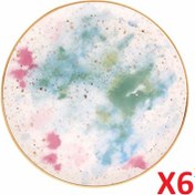 Resim Porland Cosmos Desen Düz Tabak 24 cm 6'lı 04ALM006671 Renkli 