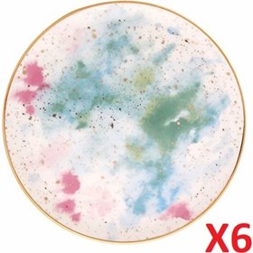 Resim Porland Cosmos Desen Düz Tabak 24 cm 6'lı 04ALM006671 Renkli 