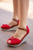 Resim Fox Shoes Kırmızı Kadın Dolgu Topuklu Ayakkabı 9674040505 