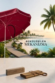 Resim Lucky Love Plaj Bahçe Balkon İçin Bükülebilen Şemsiyesi İnce Branda Kumaş - 2 Metre Yükseklik / 200 Cm Genişlik 