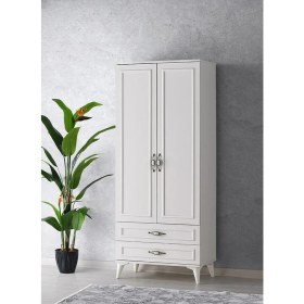 Resim Erezoğulları Mobilya Irmak 2 Kapılı 2 Çekmeceli Gardrop Elbise Dolabı 80 x 48 x 195 cm 