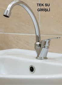 Resim Sardıcı Tek Su Girişli Lavabo Bataryası Mix Borulu Lavabo Bataryası 