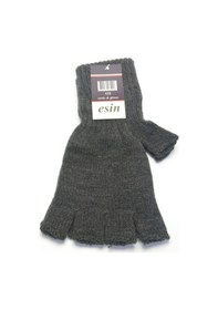 Resim Esin Erkek Yün Triko Kesik Parmak Eldiven Koyu Gri Koyu Gri Tek Ebat Koyu Gri 