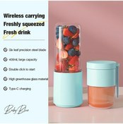 Resim Meridiangoods Kablosuz Şarjlı Mini Portatif Smoothie Blender Light Blue 